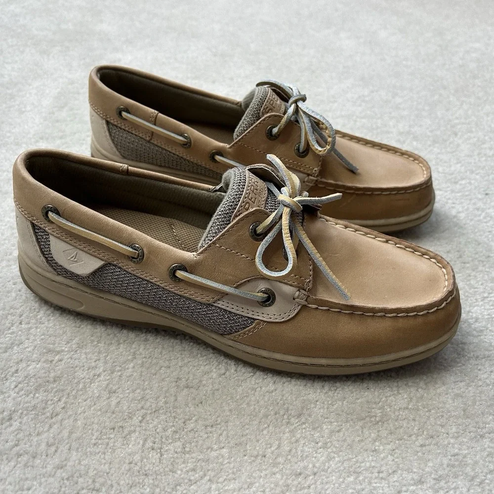 Sperry Top Sider Bluefish Boat Shoes Womens 8 Two Eye Leather Brown